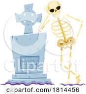 Skeleton Leaning On A Tombstone by Vector Tradition SM