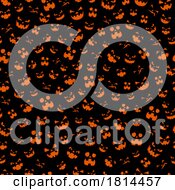 Poster, Art Print Of Jackolantern Face Halloween Pattern Backdrop