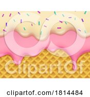 Sprinkle Ice Cream Waffle Cone Background