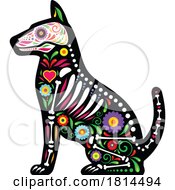 Dog Mexican Day Of The Dead Sugar Skull Skeleton Licensed Stock Image