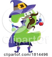 Wizard Number 2 Mascot Character by Vector Tradition SM