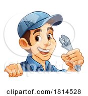 Mechanic Plumber Cartoon Wrench Spanner Handyman