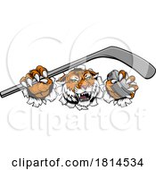 Tiger Ice Hockey Team Sports Cartoon Mascot