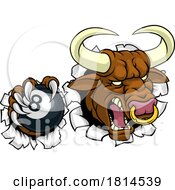 Bull Minotaur Longhorn Cow Pool Mascot Cartoon