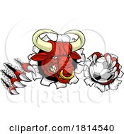 Bull Minotaur Longhorn Cow Soccer Mascot Cartoon