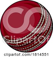 Poster, Art Print Of Cricket Ball Cartoon Sports Icon Illustration