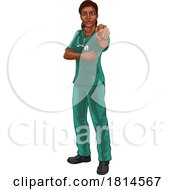 Black Woman Medical Doctor Nurse Pointing by AtStockIllustration