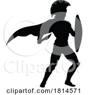 Spartan Silhouette Gladiator Trojan Greek Warrior by AtStockIllustration