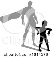 Poster, Art Print Of Superhero Child Kid With Super Hero Shadow