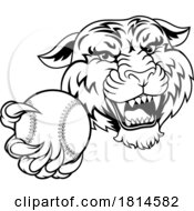 Poster, Art Print Of Tiger Baseball Ball Animal Sports Team Mascot