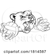 Bear Volleyball Volley Ball Claw Grizzly Mascot