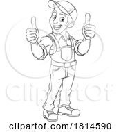 Poster, Art Print Of Handyman Mechanic Painter Plumber Cartoon Mascot