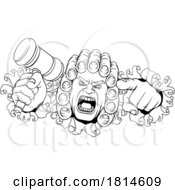 Poster, Art Print Of Angry Judge Hammer Gavel Cartoon Character