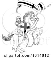 Poster, Art Print Of St George Medieval Joust Flag Knight On Horse