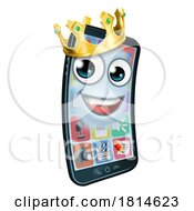 Poster, Art Print Of Mobile Phone King Crown Cartoon Mascot