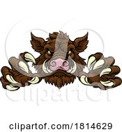 Poster, Art Print Of Boar Wild Hog Razorback Warthog Pig Sports Mascot