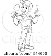 Poster, Art Print Of Gardener Cartoon Garden Tool Man Farmer Mascot