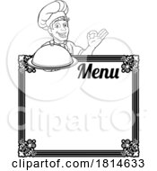 Chef Cook Baker Cartoon Man Menu Sign Background by AtStockIllustration