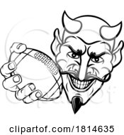 Poster, Art Print Of Devil American Football Sports Mascot Cartoon