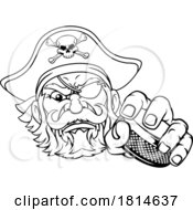 Pirate Ice Hockey Sports Mascot Cartoon