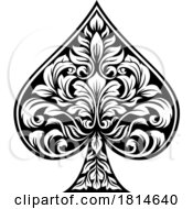 Poster, Art Print Of Ace Of Spades Filigree Symbol Playing Card Pattern