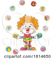 Cute Clown Juggling Numbers Licensed Stock Image