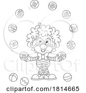 Cute Clown Juggling Numbers Licensed Stock Image