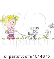 Girl Walking A Dog Licensed Stock Image