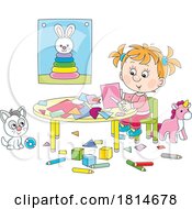 Girl Paper Crafting Licensed Stock Image