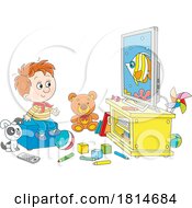 Boy Watching TV Licensed Stock Image