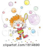 Cute Clown Making Bubbles Licensed Stock Image