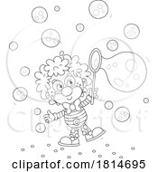 Cute Clown Making Bubbles Licensed Stock Image