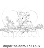 Girl Washing Dishes Licensed Stock Image