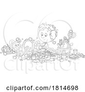 Boy Washing Dishes Licensed Stock Image