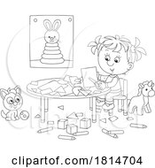 Girl Paper Crafting Licensed Stock Image