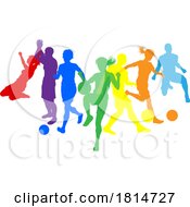 Poster, Art Print Of Soccer Football Players People Silhouettes Concept