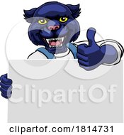 Panther Painter Handyman Mechanic Plumber Cartoon