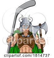 Viking Warrior Woman Ice Hockey Sports Team Mascot