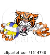 Poster, Art Print Of Tiger Volleyball Volley Ball Animal Sports Mascot