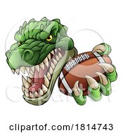 Poster, Art Print Of Crocodile Dinosaur Alligator Football Sport Mascot