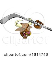 Poster, Art Print Of Bull Minotaur Longhorn Cow Ice Hockey Mascot