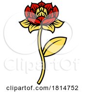 Flower Vintage Woodcut Retro Tattoo Design Style