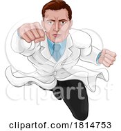 Super Hero Scientist Doctor Flying Superhero by AtStockIllustration