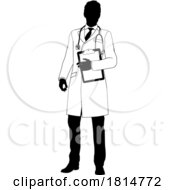 Doctor Man And Clipboard Medical Silhouette Person