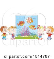 Cartoon Students At An Aquarium Licensed Clipart