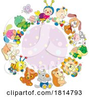 Cartoon Circle Of Toys Licensed Clipart