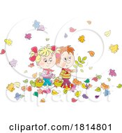 Cartoon Gathering Mushrooms In Fall Licensed Clipart