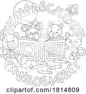 Cartoon Alphabet Letters Around Toys Licensed Clipart