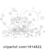 Cartoon Gathering Mushrooms In Fall Licensed Clipart