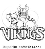 Poster, Art Print Of Viking Bowling Sports Mascot